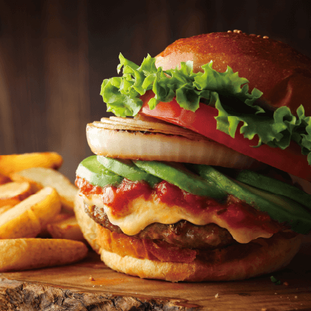各メディアで話題の「とろけるハンバーグ」を使用したオリジナルバーガーです。